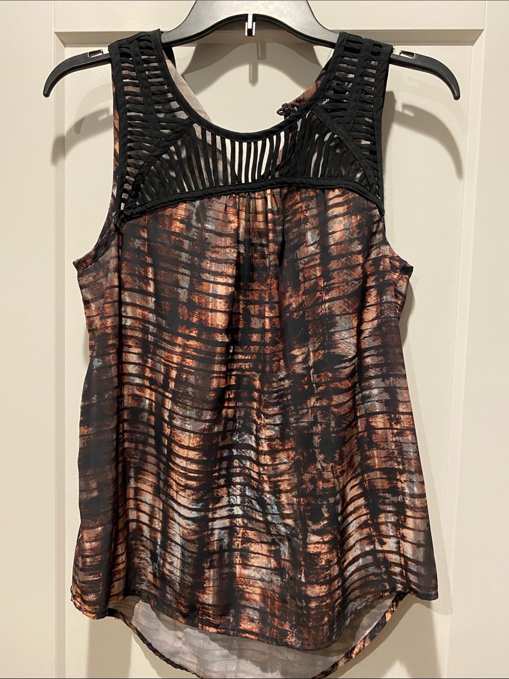 Brown multi colored blouse